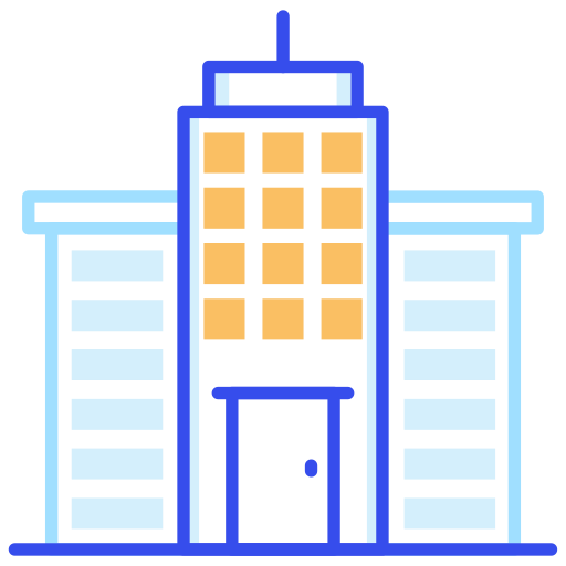College, library, school building, secondary school icon